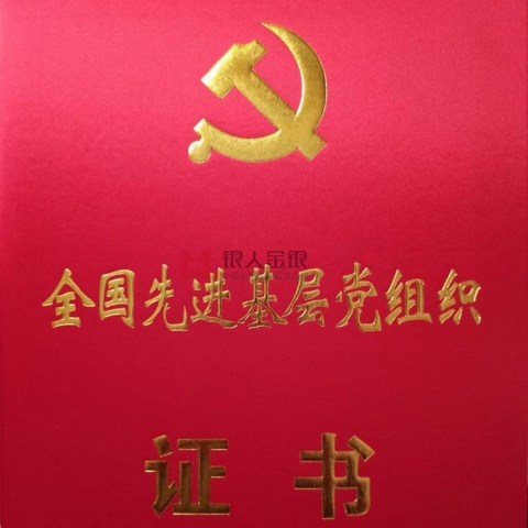 全國(guó)兩優(yōu)一先獎(jiǎng)牌獎(jiǎng)?wù)伦C書先進(jìn)基層黨組織榮譽(yù)證書