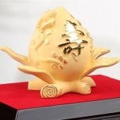 純金壽桃定制黃金壽桃，絨沙金壽桃，千足鑄金壽桃