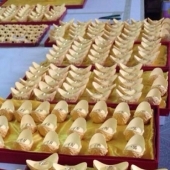 黃金元寶定制，純金元寶定做，制作千足金金元寶