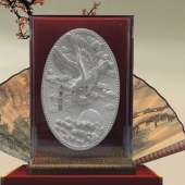 大展鴻圖銀質(zhì)紀(jì)念盤定制、定做銀質(zhì)純銀盤訂做