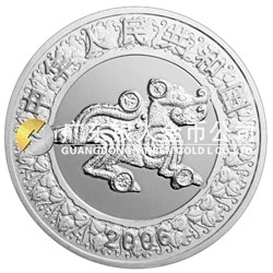 2006中國(guó)丙戌（狗）年金銀紀(jì)念幣1盎司圓形銀質(zhì)紀(jì)念幣