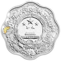 2010中國庚寅（虎）年金銀紀念幣1盎司梅花形銀質(zhì)紀念幣