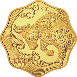 2021中國辛丑（牛）年金銀紀(jì)念幣1公斤梅花形金質(zhì)紀(jì)念幣