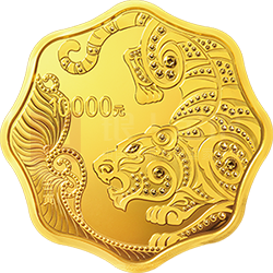 2022中國壬寅（虎）年金銀紀念幣1公斤梅花形金質(zhì)紀念幣