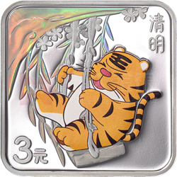 二十四節(jié)氣（光陰的故事）金銀紀念幣8克正方形銀質(zhì)紀念幣
